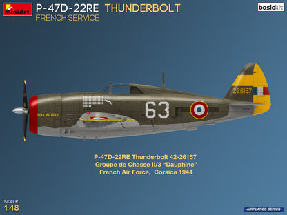MiniArt 1/48 Aircraft - P-47D-22E Thunderbolt French, Basic Kit - 48047