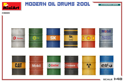 MiniArt 1/48 Accessories - Modern Oil Drums (200l) - 49009