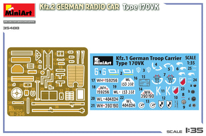 MiniArt 1/35 Military - Kfz.2 German , Radio Car Type 170VK - 35488