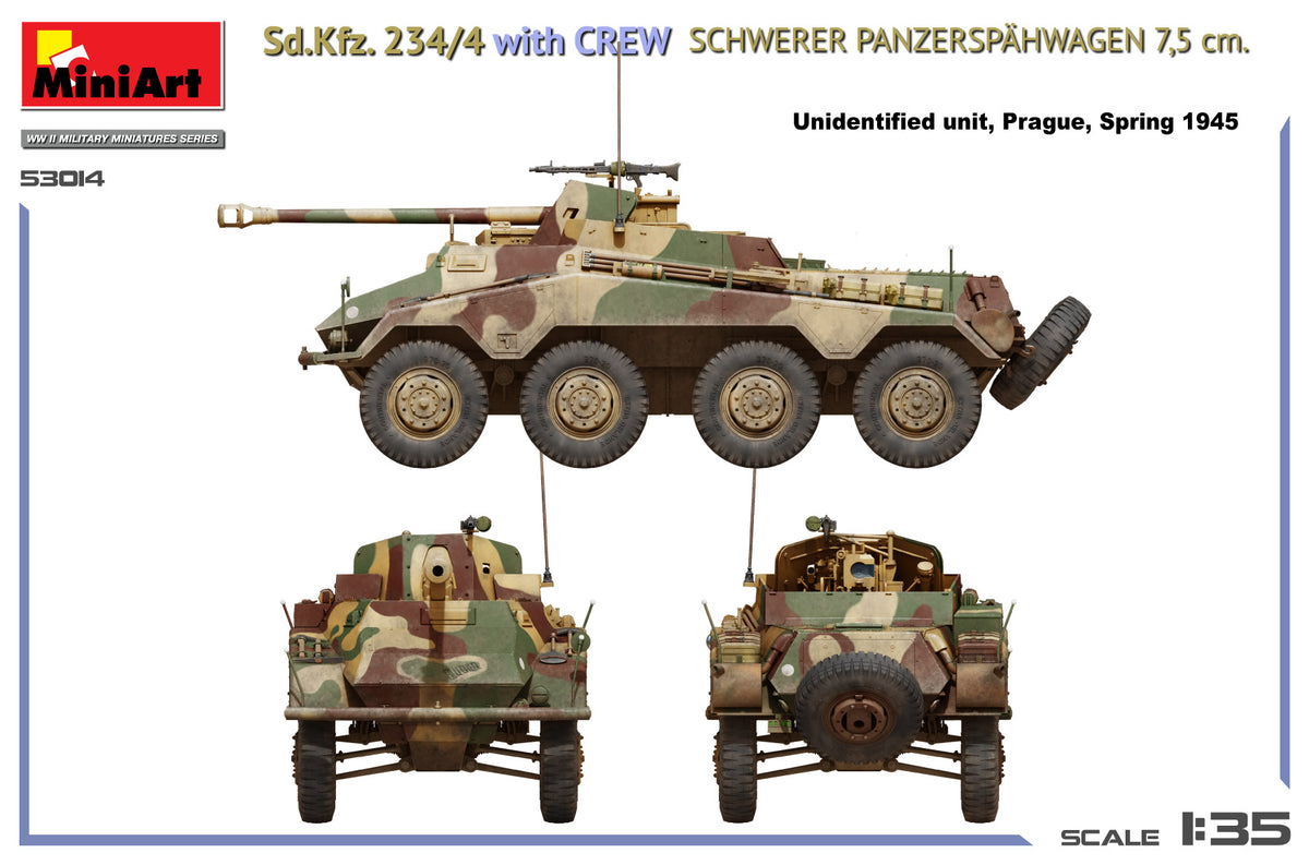 MiniArt 1/35 Military - Sd.Kfz.234/4 Panzerspahwagen (7.5cm) & Crew - 53014