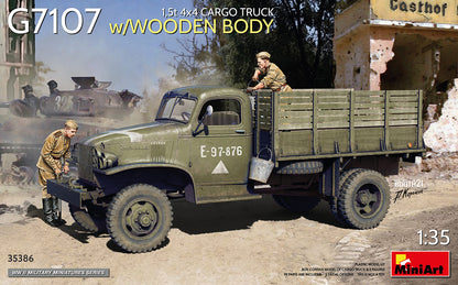 MiniArt 1.5t 4x4 G7107 Cargo Truck w/ Wooden Body - 35386 box art