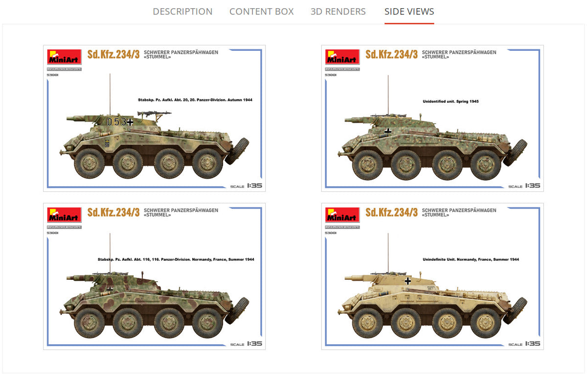 MiniArt 1/35 Military - Sd.Kfz.234/3 Sc hwerer Panzerspahwagen Stummel - 53001