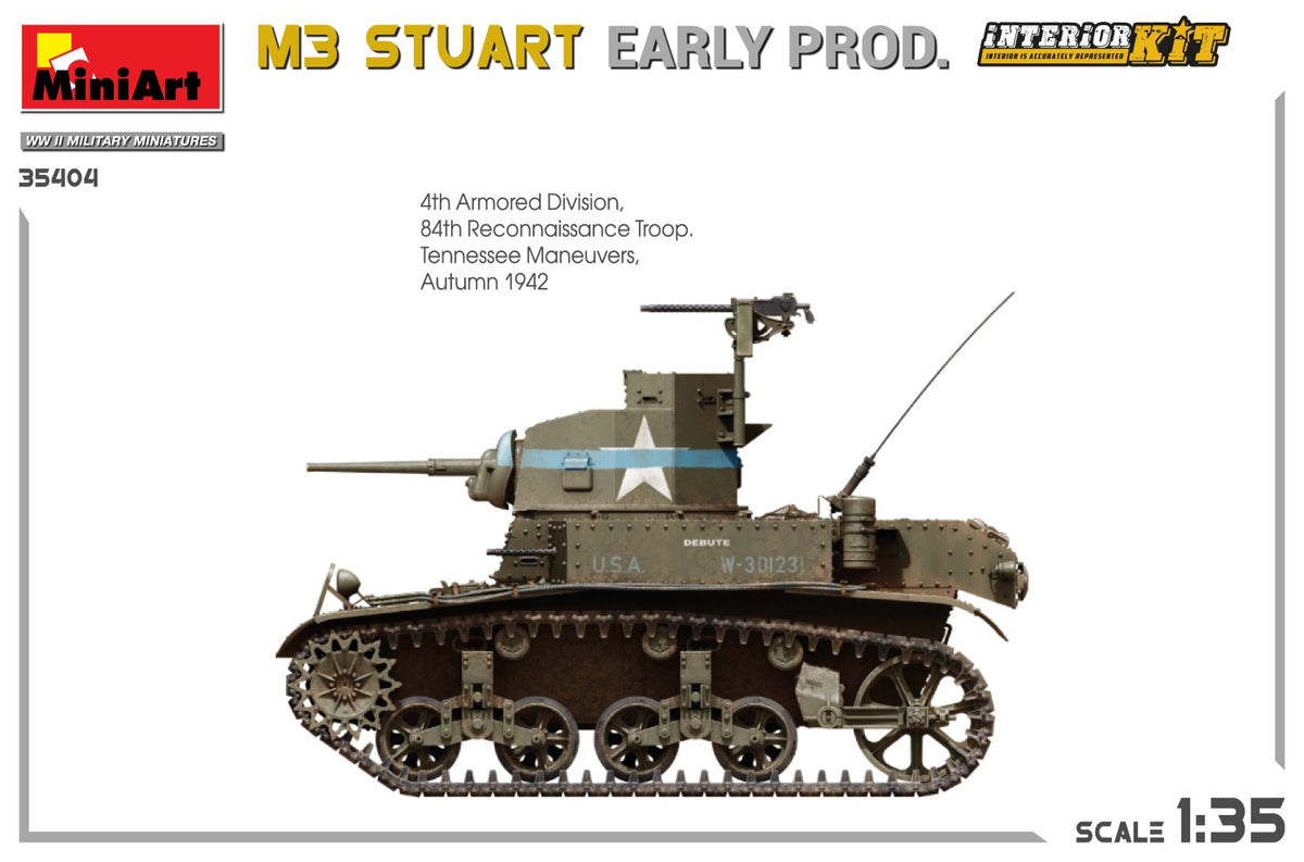 MiniArt 1/35 Military - M3 Stuart Early Prod, Interior Kit - 35404