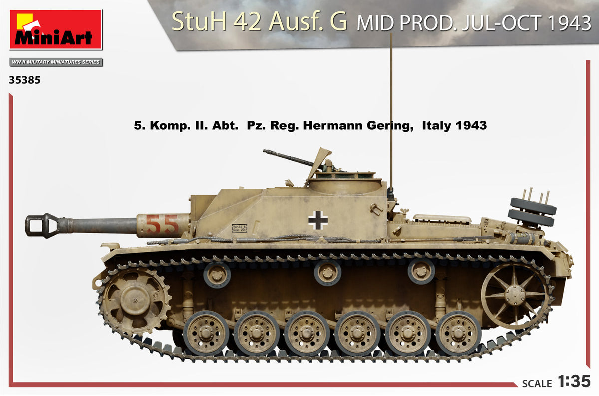 MiniArt 1/35 Military - StuH 42 Ausf.G Mid Prod (Jul-Oct 1943) - 35385