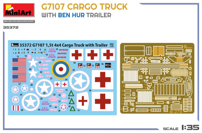 MiniArt 1/35 Military - G7107 1,5t 4x4 Cargo Truck with Trailer - 35372
