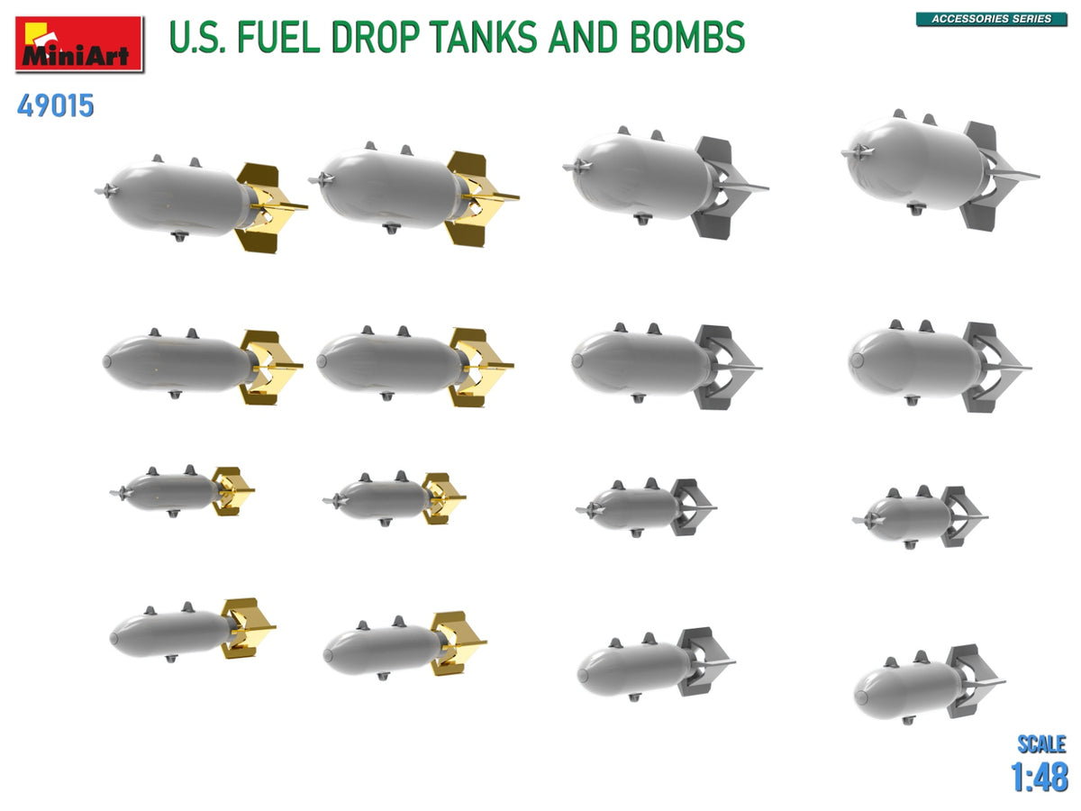 MiniArt 1/48 Military - US Fuel Drop Tanks and Bombs - 49015