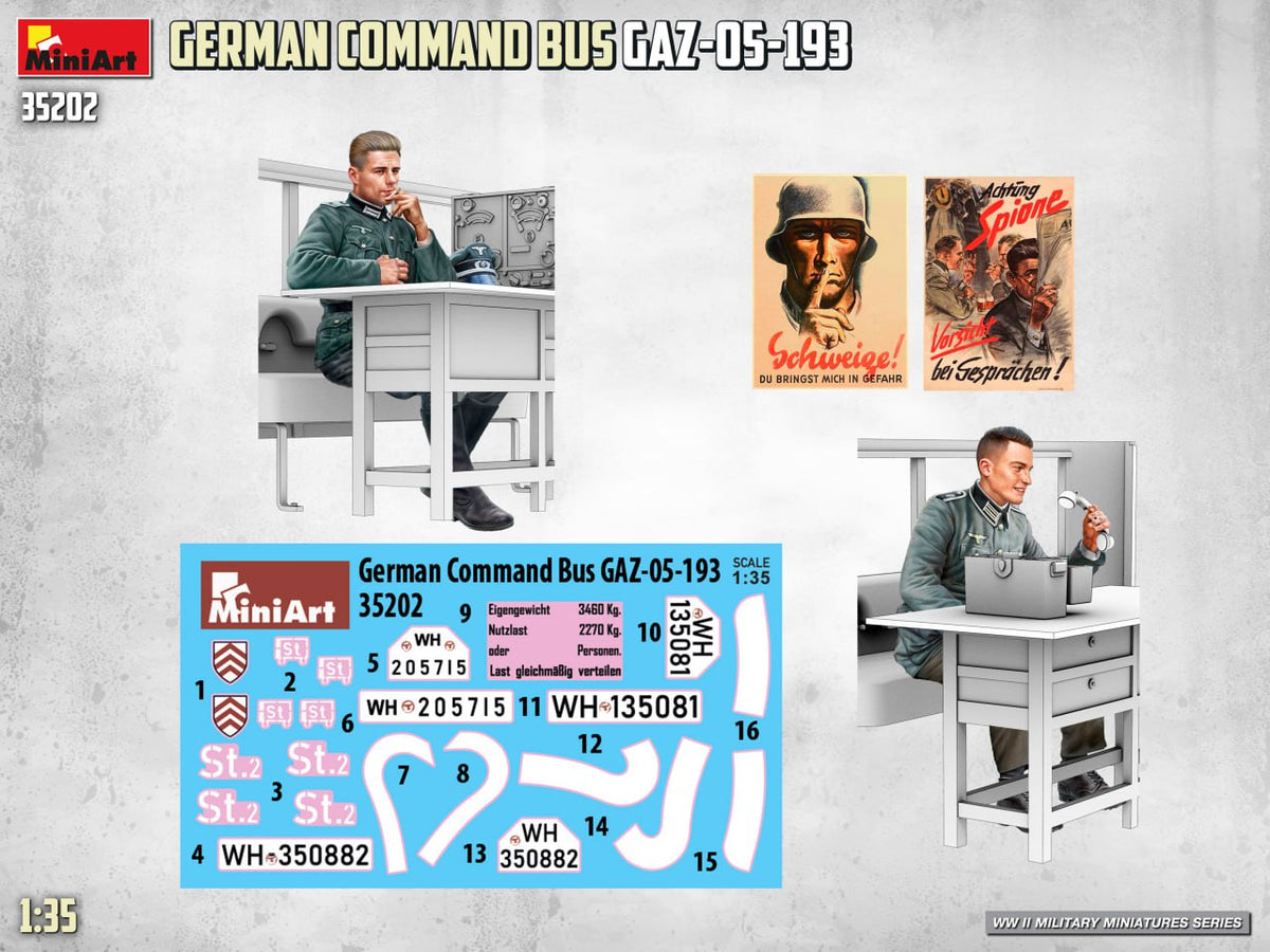 MiniArt 1/35 Military - German Command Bus GAZ-05-193 - 35202