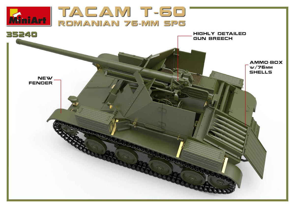 MiniArt 1/35 Military - Romanian 76mm SPG Tacam T-60 Interior Kit - 35240