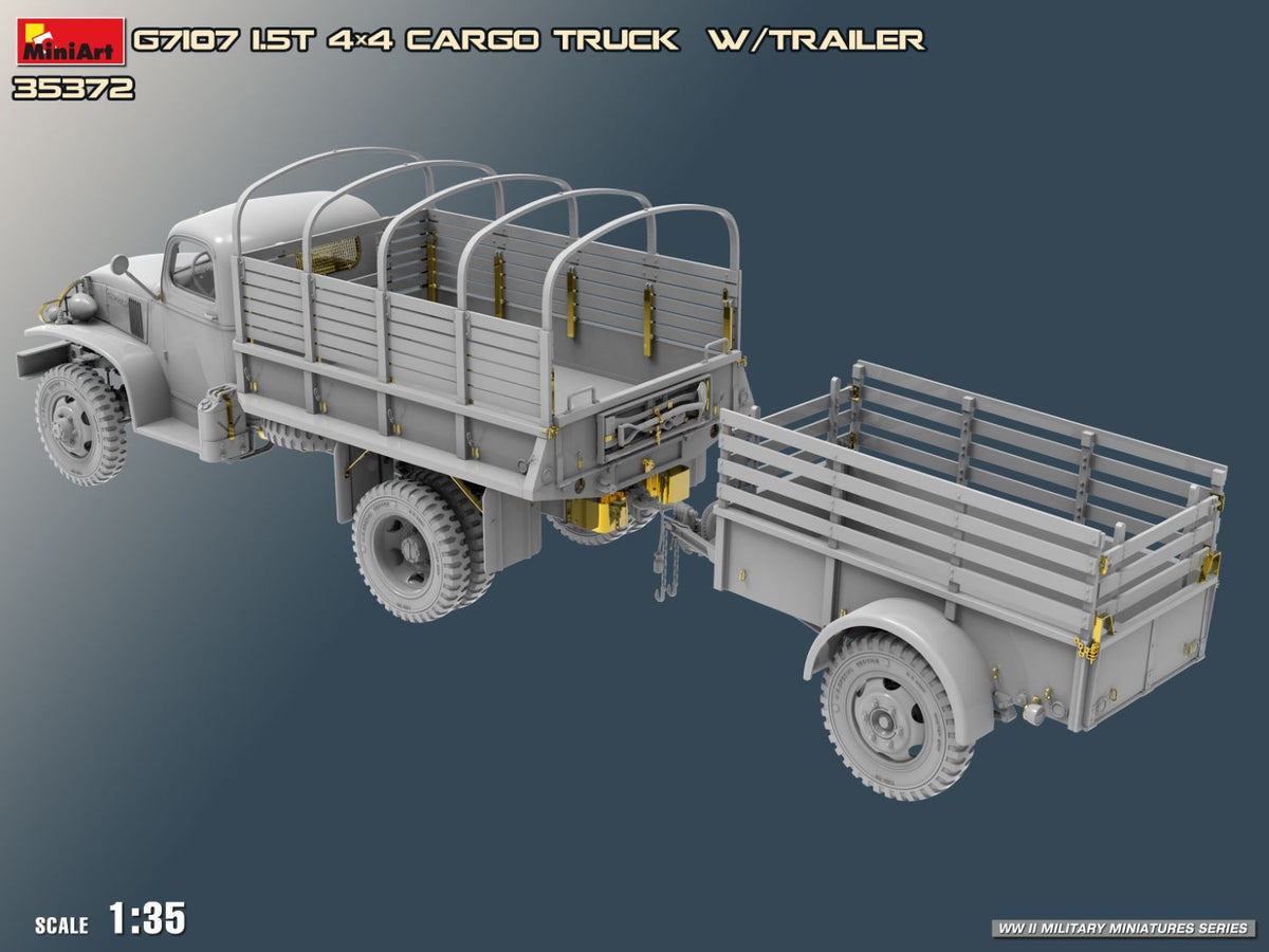 MiniArt 1/35 Military - G7107 1,5t 4x4 Cargo Truck with Trailer - 35372