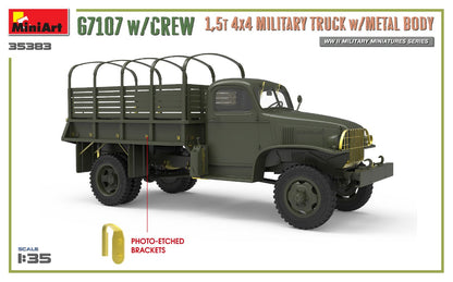 MiniArt 1/35 Military - G7107 w/Crew 4x4 Cargo Truck w/Metal Body - 35383