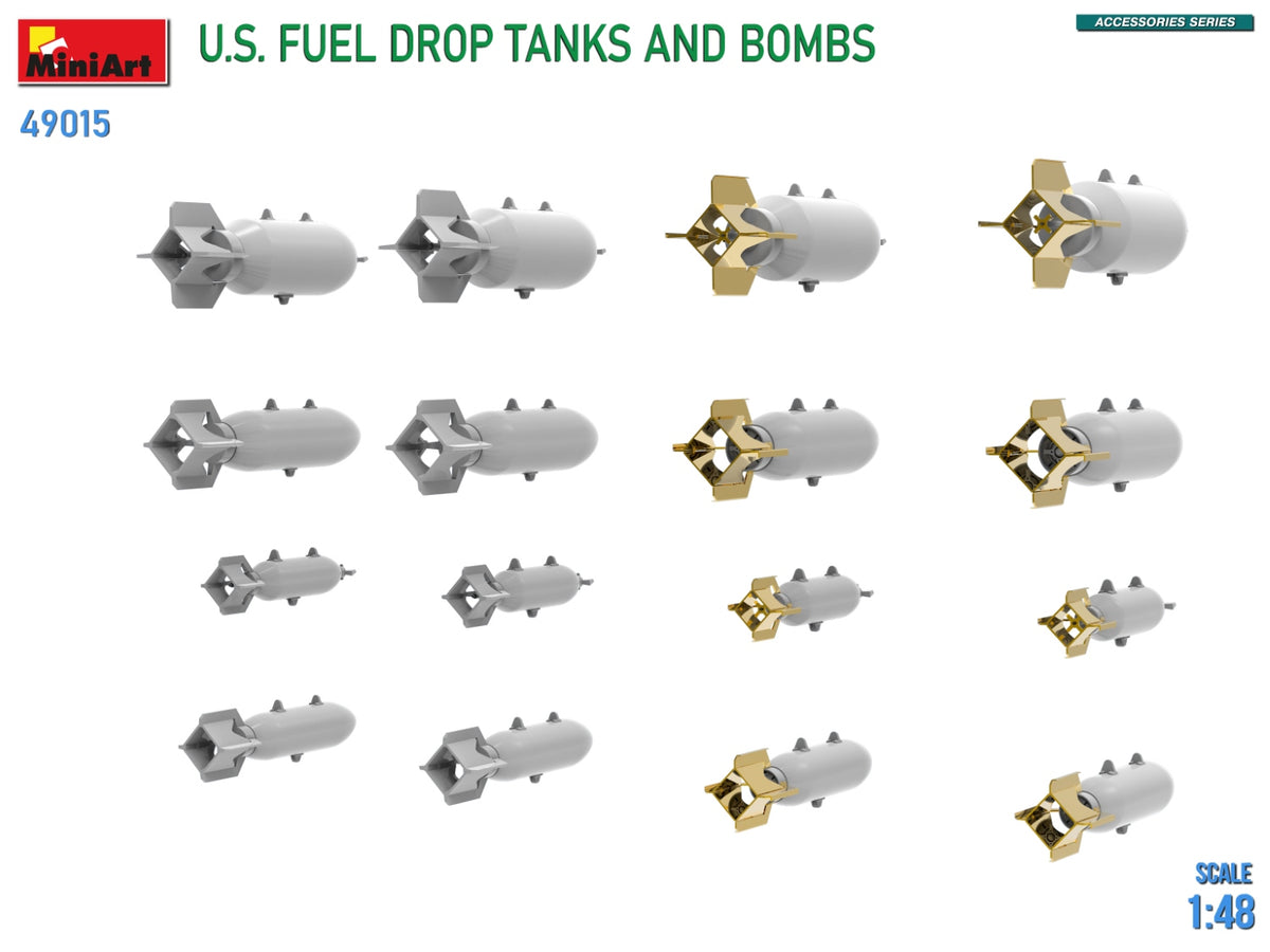 MiniArt 1/48 Military - US Fuel Drop Tanks and Bombs - 49015