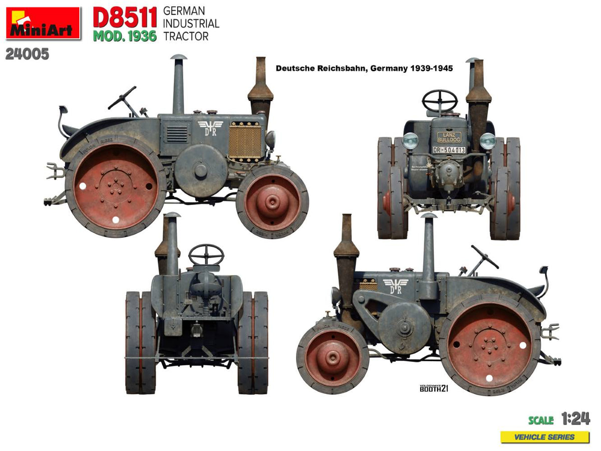 MiniArt 1/24 Vehicles - German D8511 Industrial Tractor Mod 1936 - 24005