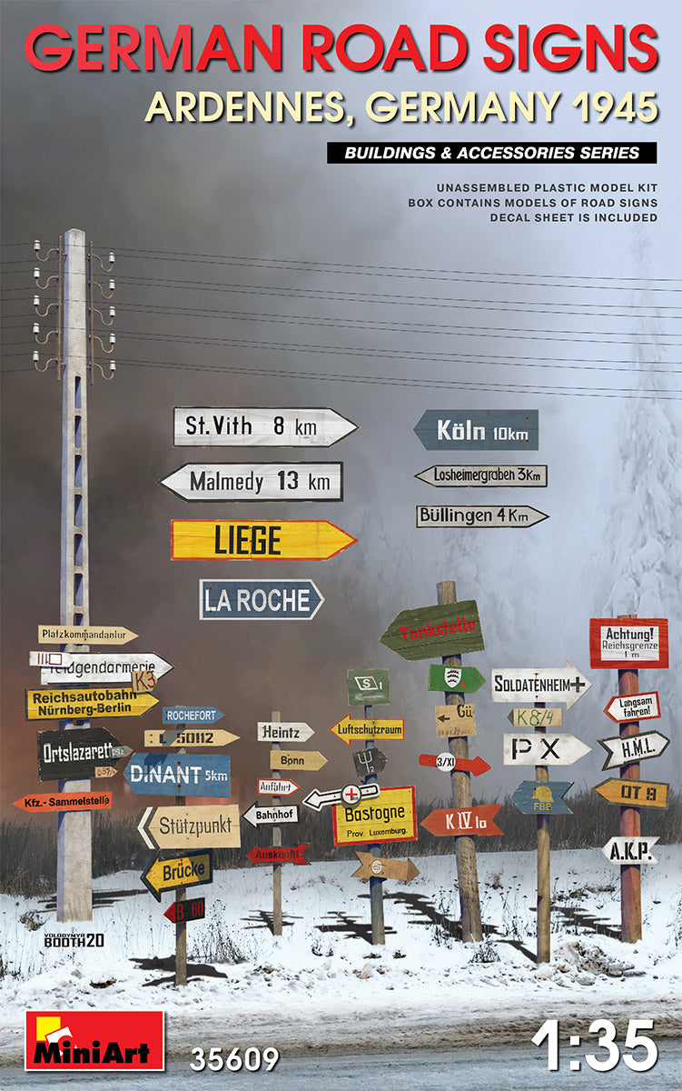 MiniArt German Road Signs WWII (Ardennes, 1945) - 35609 box art