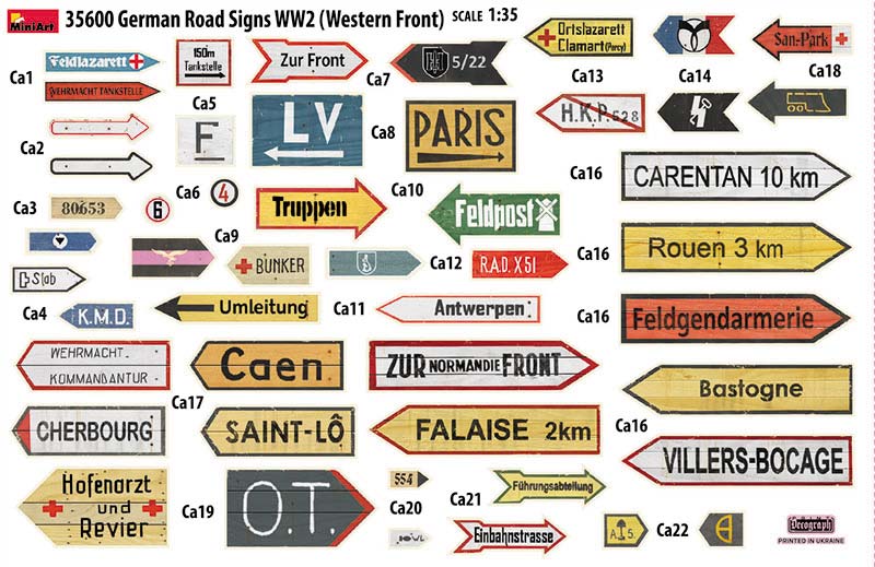 MiniArt 1/35 Military - German Road Signs WWII (France 1944) - 35600