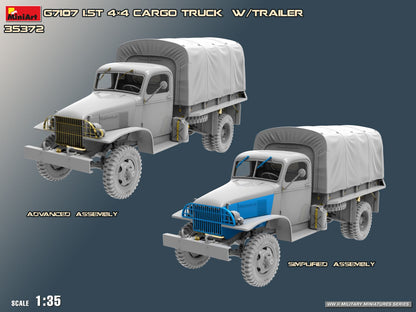 MiniArt 1/35 Military - G7107 1,5t 4x4 Cargo Truck with Trailer - 35372