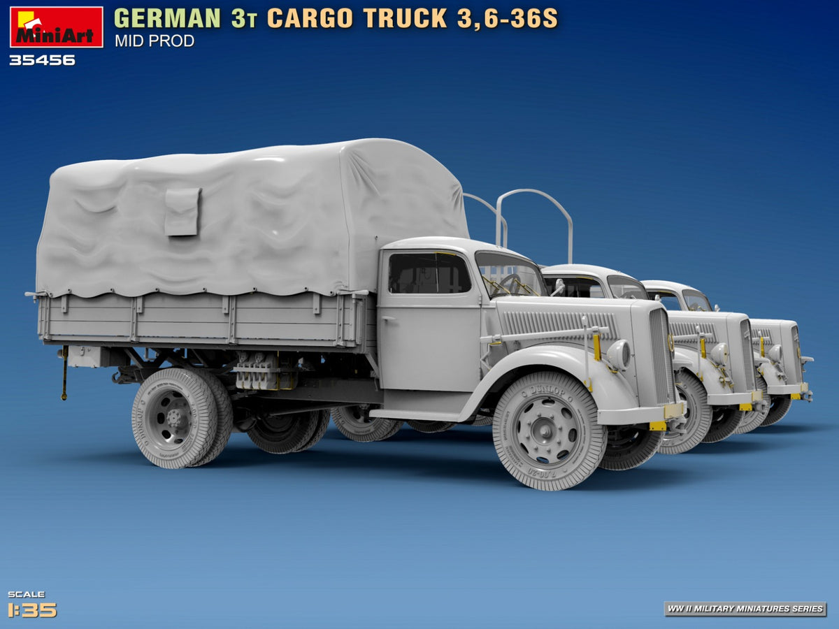 MiniArt 1/35 Military - German 3t Cargo Truck 3,6-36s Mid Prod - 35456