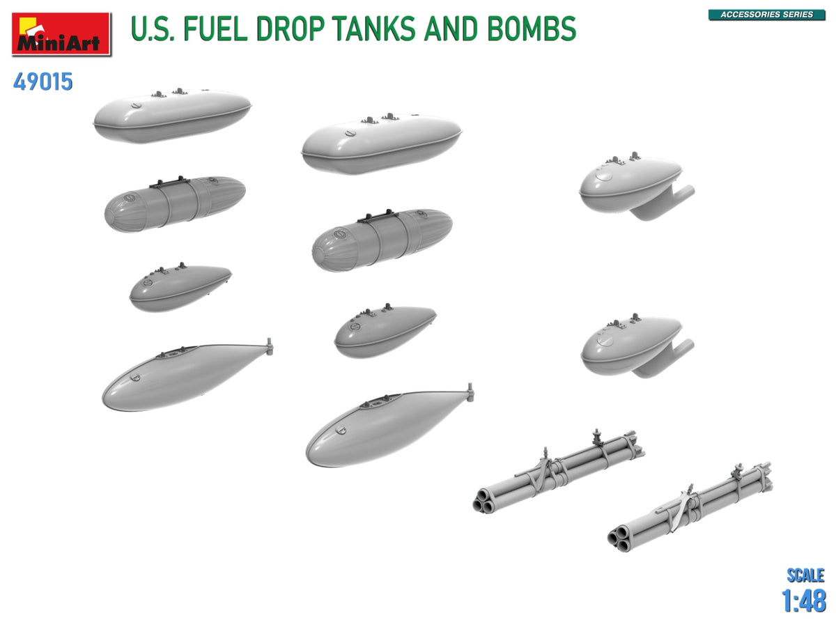 MiniArt 1/48 Military - US Fuel Drop Tanks and Bombs - 49015