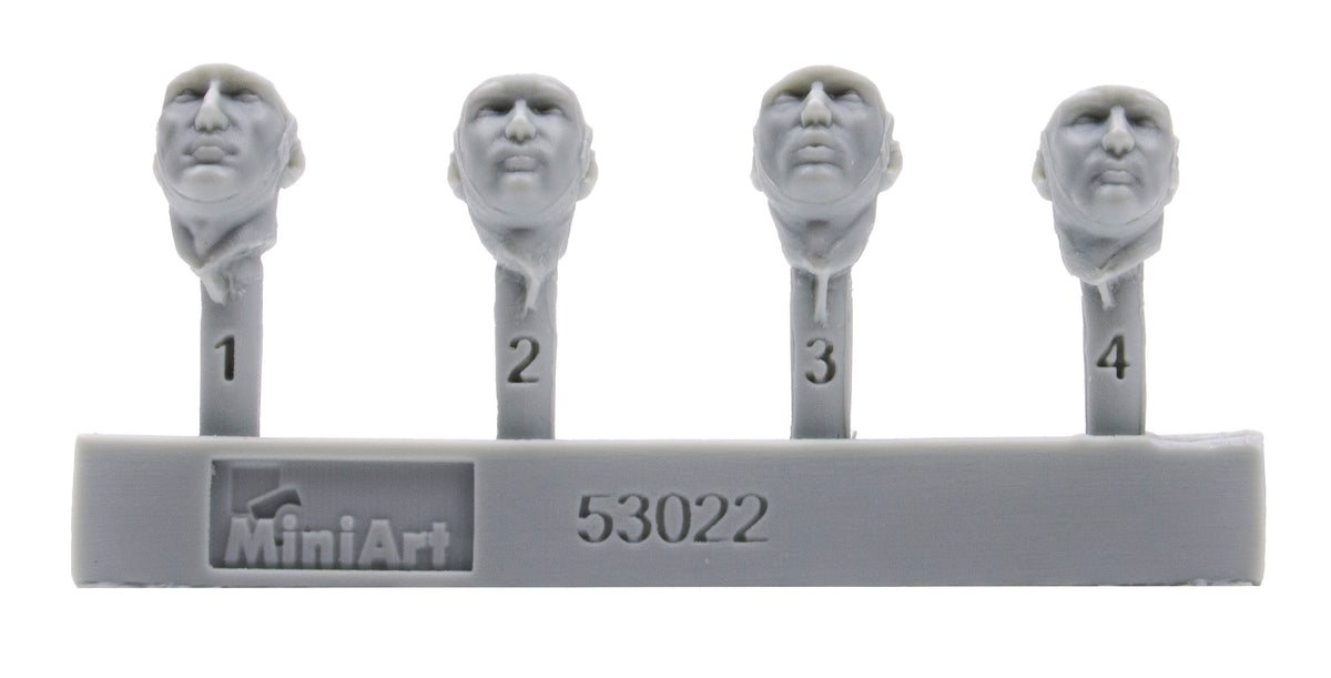 MiniArt 1/35 Military - German Tank Riders Set 1. Resin Heads - 53022