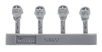 MiniArt 1/35 Military - German Tank Riders Set 1. Resin Heads - 53022