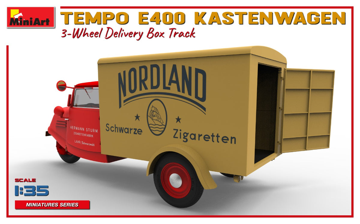MiniArt 1/35 Military - Tempo E400 Kastenwagen 3 Wheel Box Track - 38047