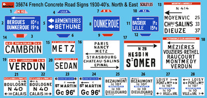 MiniArt 1/35 Military - Concrete Road Signs, France 1930-40s, N & E - 35674