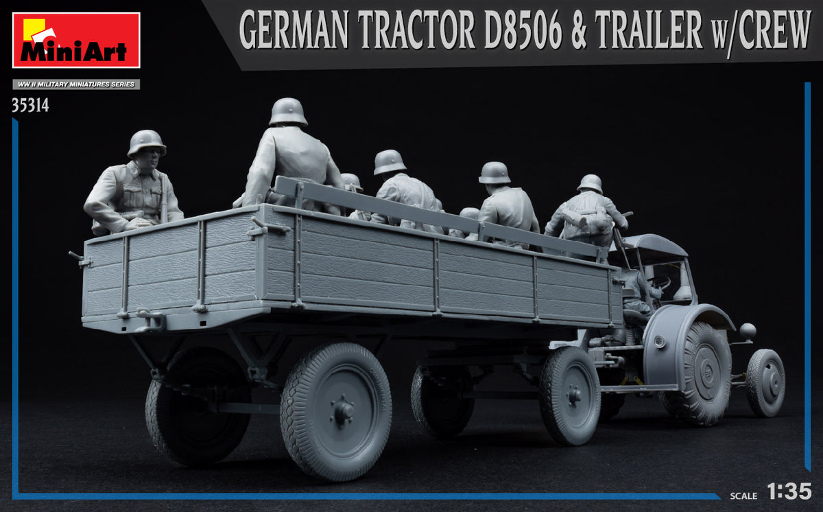 MiniArt 1/35 Military - German Tractor D8506 with Trailer & Crew - 35314