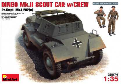 MiniArt Dingo Mk.II Pz.Kpfw.MkI 202(e) with Crew - 35074 box art