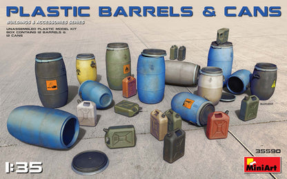 MiniArt Plastic Barrels & Cans - 35590 box art