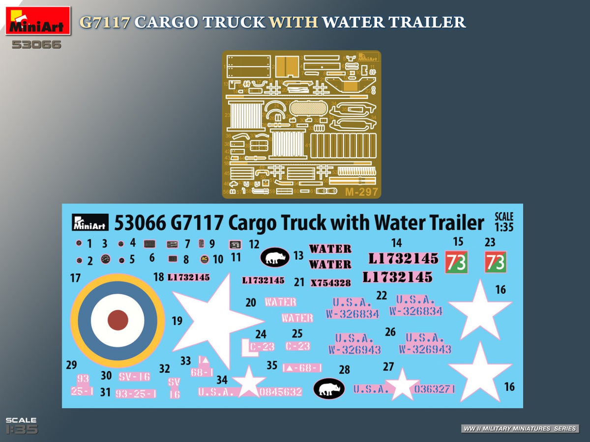 MiniArt 1/35 Military - G7117 Cargo Truck with Water Trailer - 53066