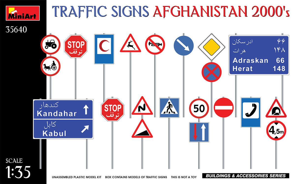 MiniArt Traffic Signs Afghanistan 2000's - 35640 box art