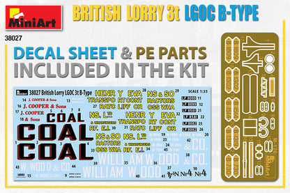 MiniArt 1/35 Military - British Lorry LGOC 3t B-Type - 38027