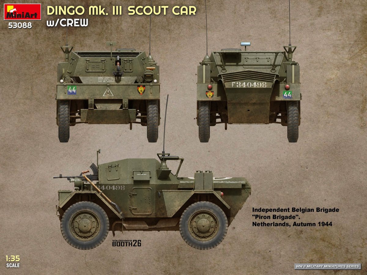 MiniArt 1/35 Military - Dingo Mk III Scout Car w/ Crew - 53088