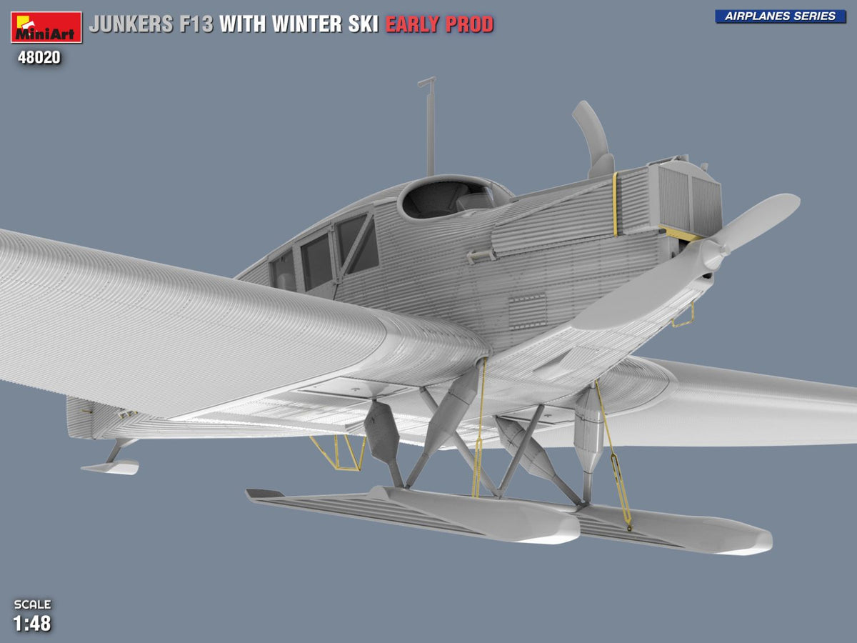 MiniArt 1/48 Aircraft - Junkers F13 w/ Winter Ski, Early Prod - 48020