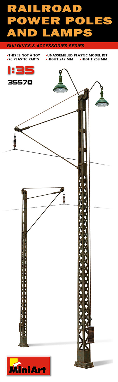 MiniArt Railroad Power Poles and Lamps - 35570 box art