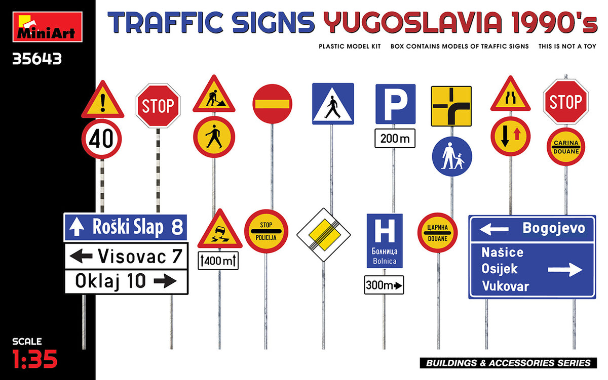 MiniArt Traffic Signs Yugoslavia 1990's - 35643 box art
