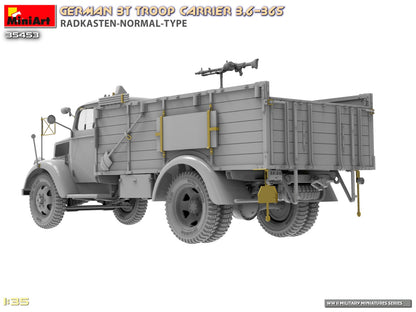 MiniArt 1/35 Military - German 3T Truck 3,6-36S Radkasten Normal Type - 35453