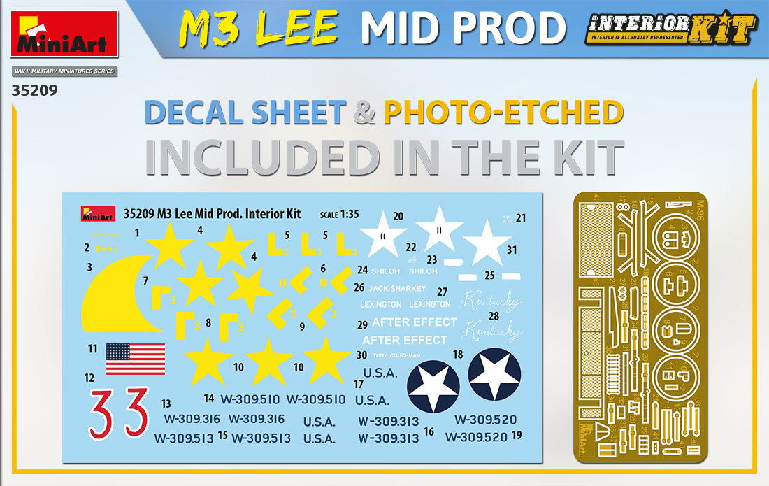 MiniArt 1/35 Military - M3 Lee Mid Prod. Interior Kit - 35209