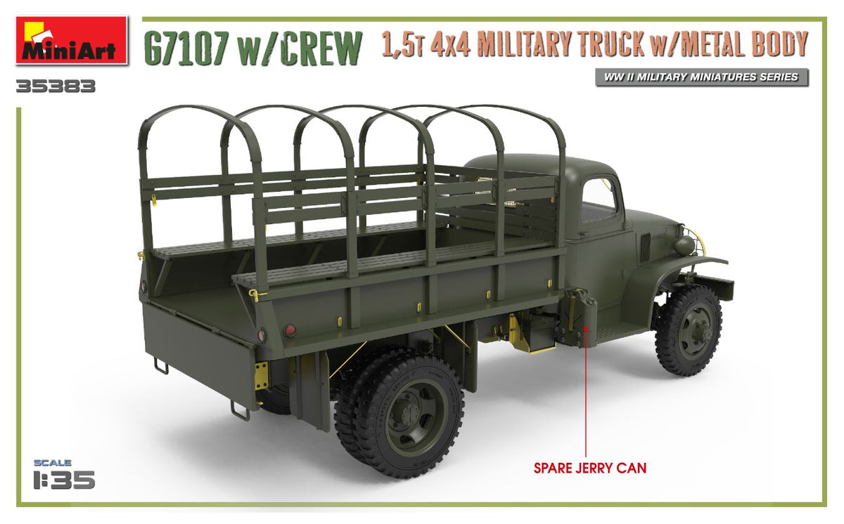 MiniArt 1/35 Military - G7107 w/Crew 4x4 Cargo Truck w/Metal Body - 35383