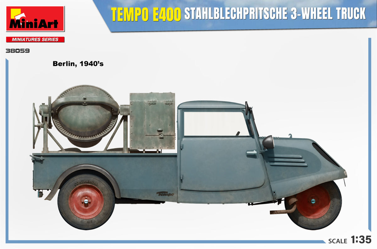 MiniArt 1/35 Military - Tempo E400 StahlblechPritsche 3-Wheeler - 38059