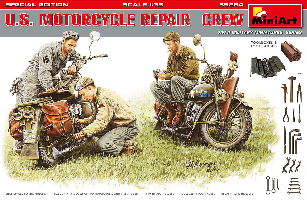 MiniArt US Motorcycle Repair Crew (Spec Edt) - 35284 box art