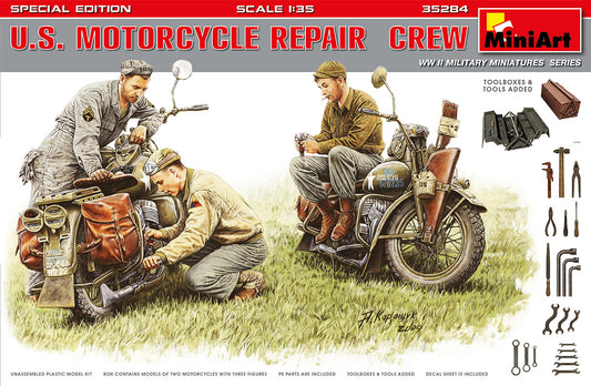 MiniArt US Motorcycle Repair Crew (Spec Edt) - 35284 box art