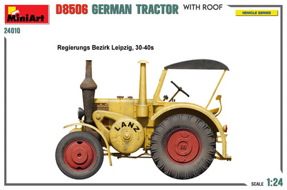 MiniArt 1/24 Vehicles - German Tractor D8506 w/ Roof - 24010