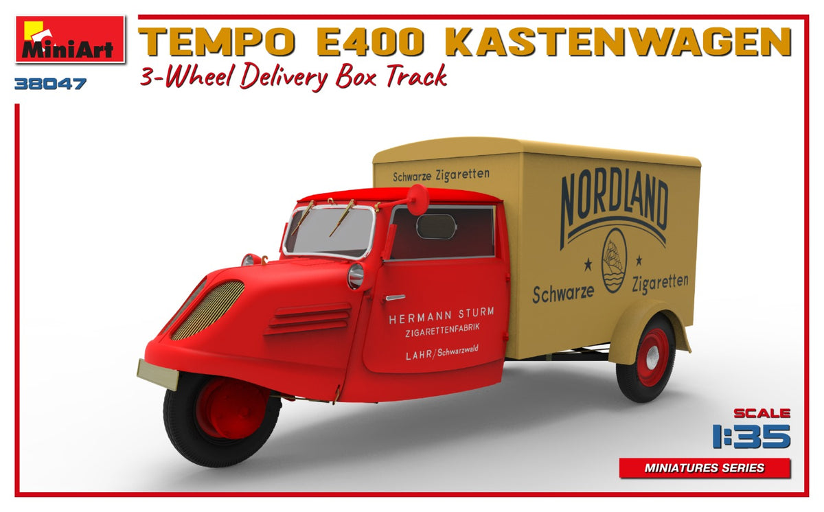 MiniArt 1/35 Military - Tempo E400 Kastenwagen 3 Wheel Box Track - 38047