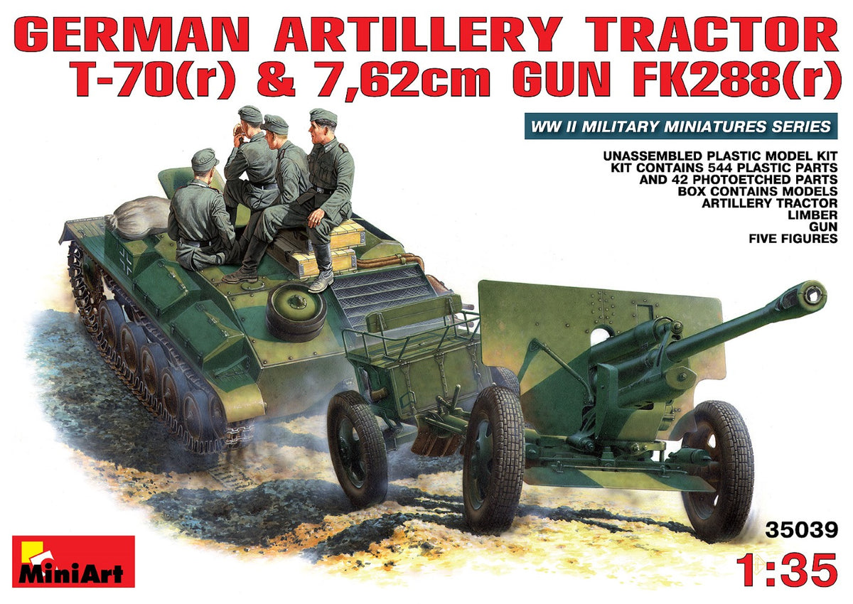 MiniArt German T-70 Artillery Tractor & 7.62cm Gun - 35039 box art