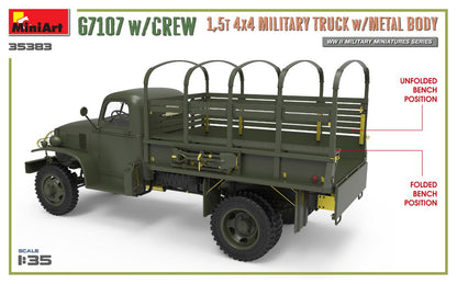 MiniArt 1/35 Military - G7107 w/Crew 4x4 Cargo Truck w/Metal Body - 35383