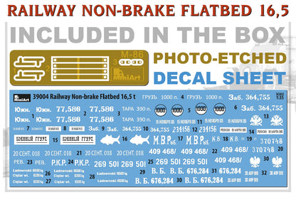 MiniArt 1/35 Accessories - Railway Non-Brake Flatbed 16.5t - 39004