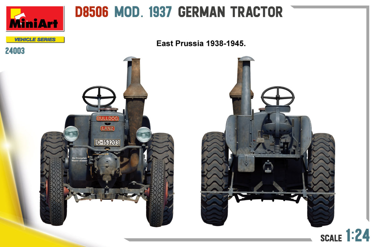 MiniArt 1/24 Vehicles - German D8506 Mod 1937 Agricultural Tractor - 24003