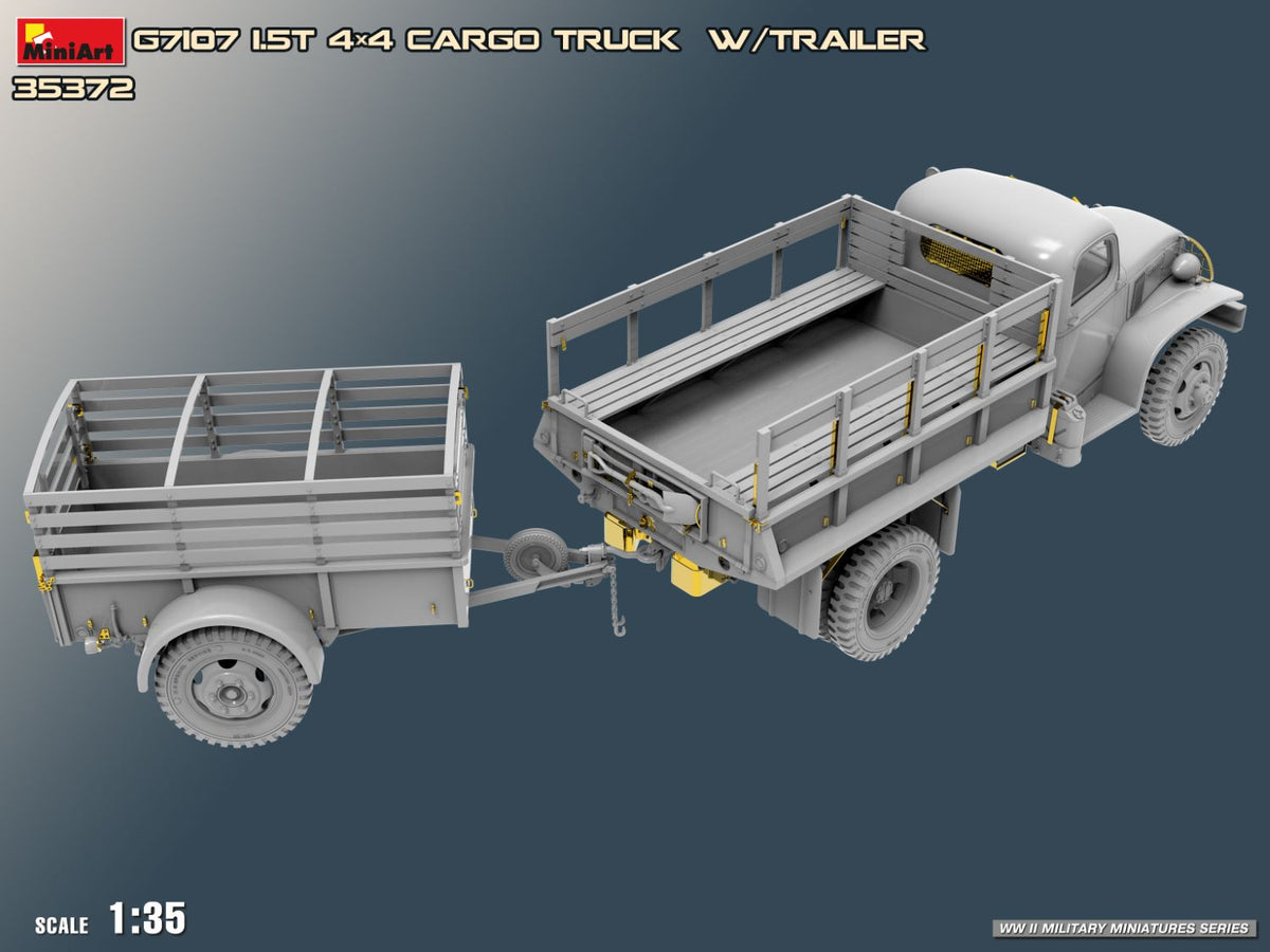 MiniArt 1/35 Military - G7107 1,5t 4x4 Cargo Truck with Trailer - 35372