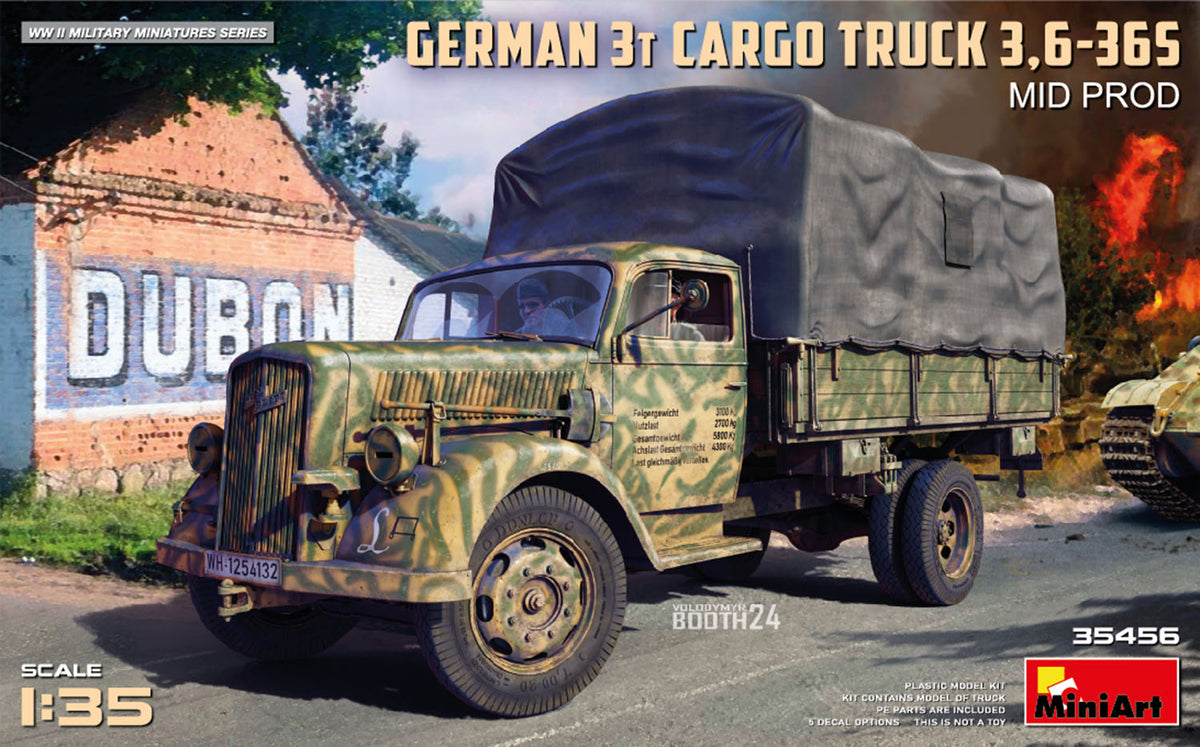 MiniArt German 3t Cargo Truck 3,6-36s Mid Prod - 35456 box art