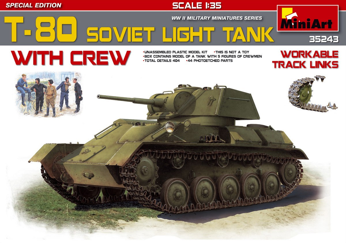MiniArt T-80 Soviet Light Tank with Crew - 35243 box art